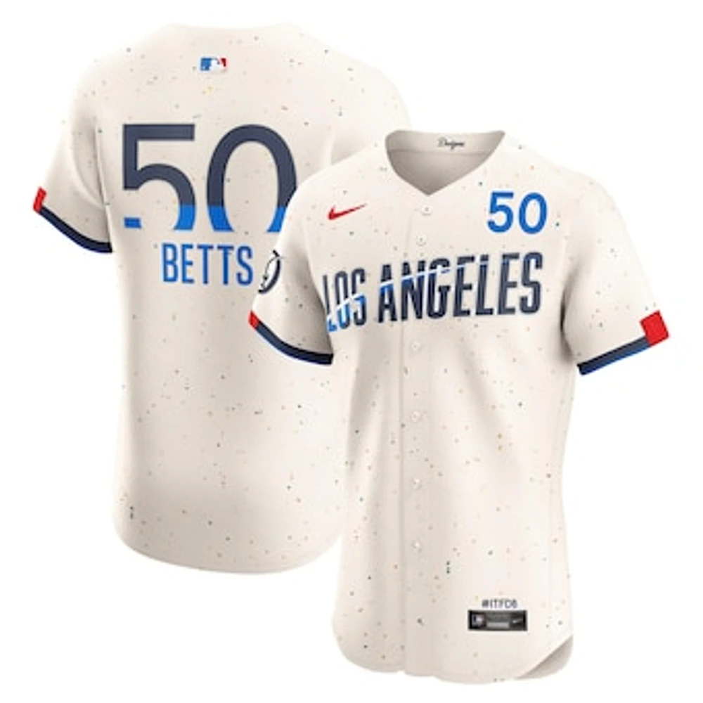 Men's Nike Mookie Betts Cream Los Angeles Dodgers City Connect Elite Player Jersey