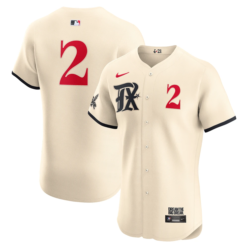 Men's Nike Marcus Semien Cream Texas Rangers City Connect Elite Player Jersey
