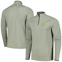 Men's Under Armour Green John Deere Classic Tee To Green Half Moons Print Raglan Quarter-Zip Top