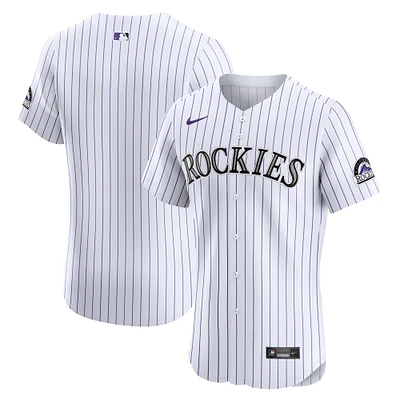 Men's Nike White Colorado Rockies Home Elite Jersey