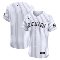 Men's Nike White Colorado Rockies Home Elite Jersey