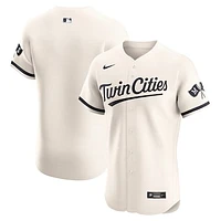 Men's Nike Cream Minnesota Twins Alternate Vapor Premier Elite Patch Jersey