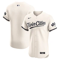 Men's Nike Cream Minnesota Twins Alternate Vapor Premier Elite Patch Jersey