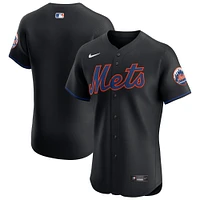 Men's Nike Black New York Mets Alternate Vapor Premier Elite Patch Jersey