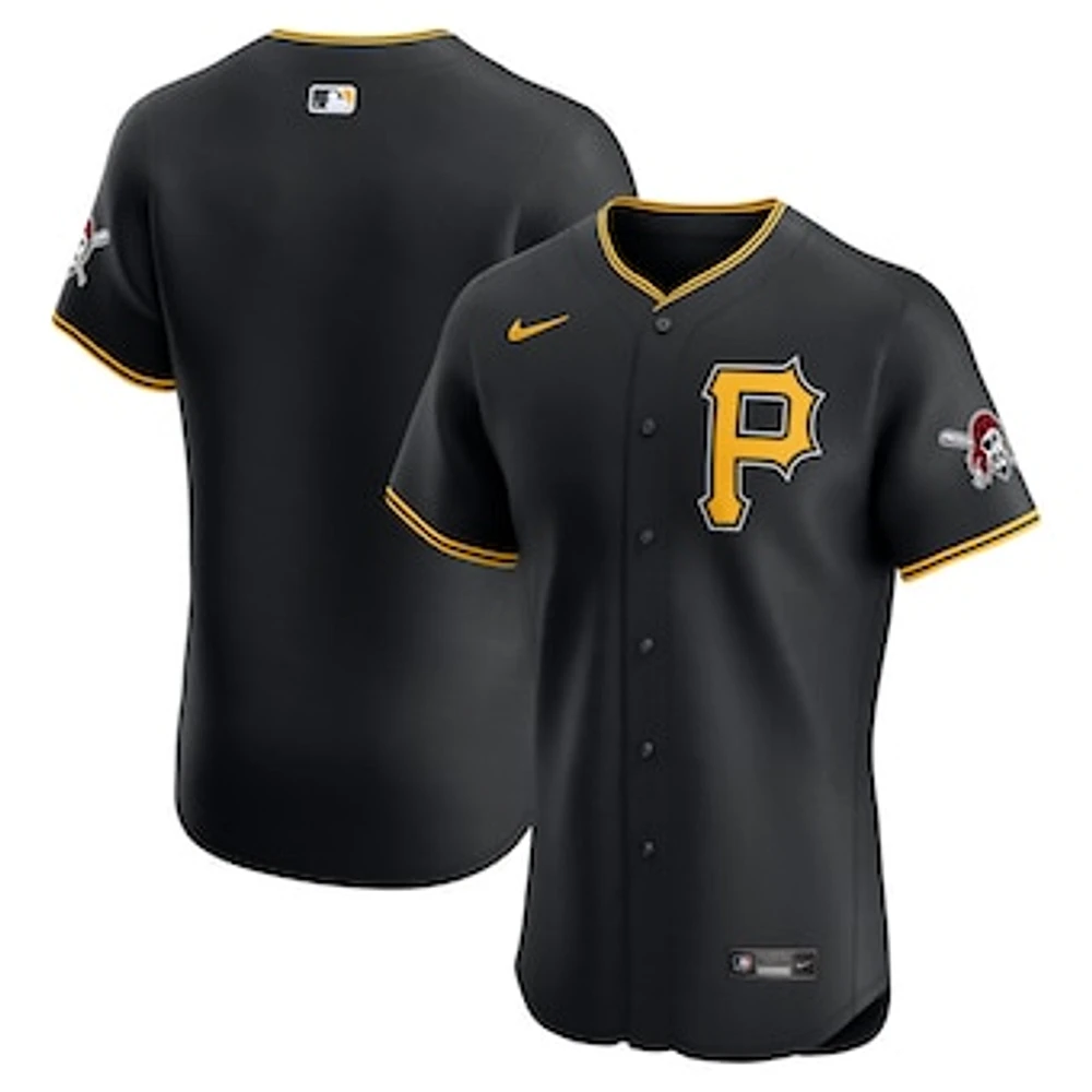 Men's Nike Black Pittsburgh Pirates Alternate Vapor Premier Elite Patch Jersey