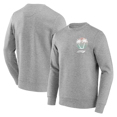 Men's Gray Formula 1 Stacked Beach Club Pullover Sweatshirt