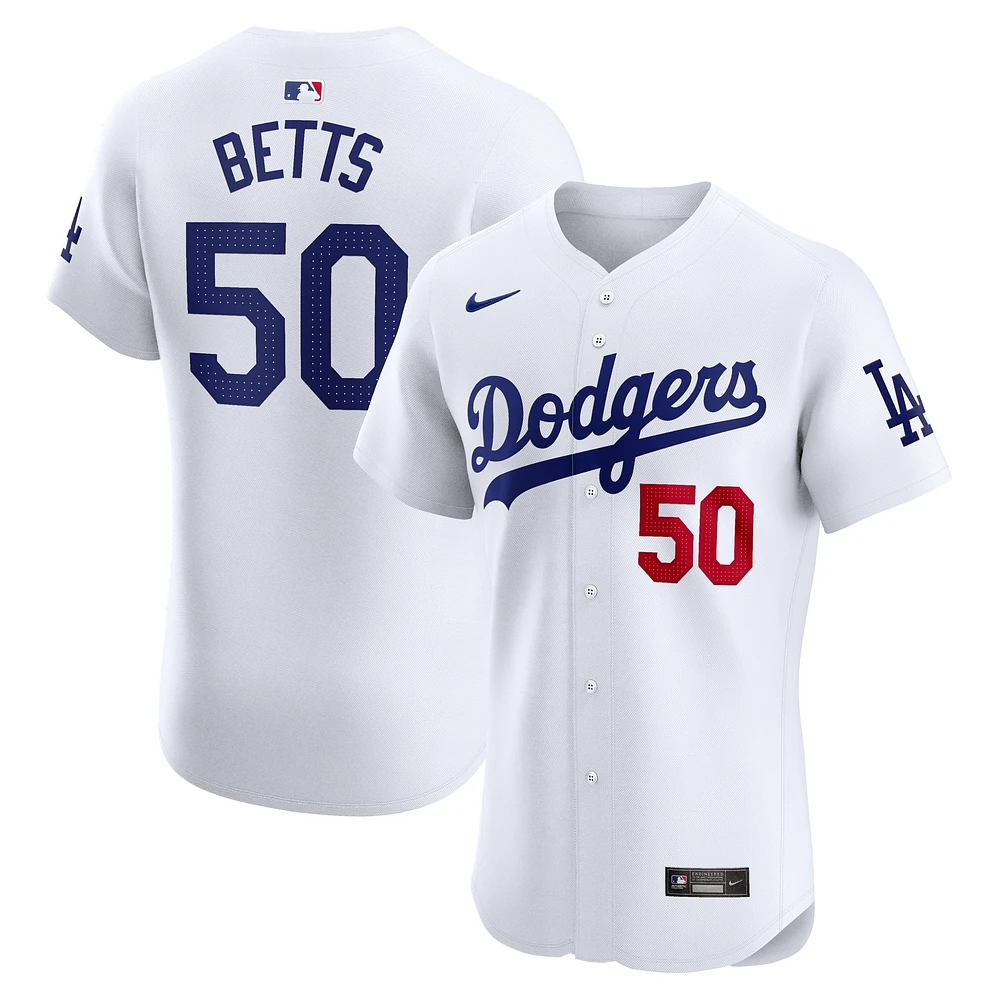 Men's Nike Mookie Betts White Los Angeles Dodgers Home Elite Player Jersey