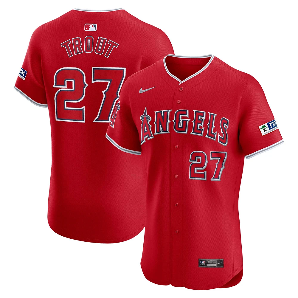 Men's Nike Mike Trout Red Los Angeles Angels Alternate Elite Player Jersey