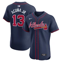 Men's Nike Ronald Acuña Jr. Navy Atlanta Braves Alternate Elite Player Jersey