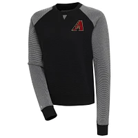 Women's Antigua  Black/White Arizona Diamondbacks Flier Bunker Tri-Blend Pullover Sweatshirt