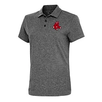 Women's Antigua  Heather Black Boston Red Sox Motivated Polo