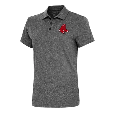 Women's Antigua  Heather Black Boston Red Sox Motivated Polo