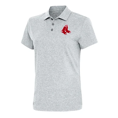 Women's Antigua  Heather Gray Boston Red Sox Motivated Polo