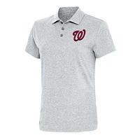 Women's Antigua  Heather Gray Washington Nationals Motivated Polo