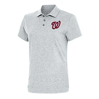 Women's Antigua  Heather Gray Washington Nationals Motivated Polo