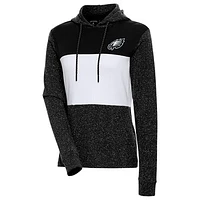 Women's Antigua Black Philadelphia Eagles Wicket Pullover Hoodie