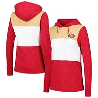 Women's Antigua Scarlet San Francisco 49ers Wicket Pullover Hoodie