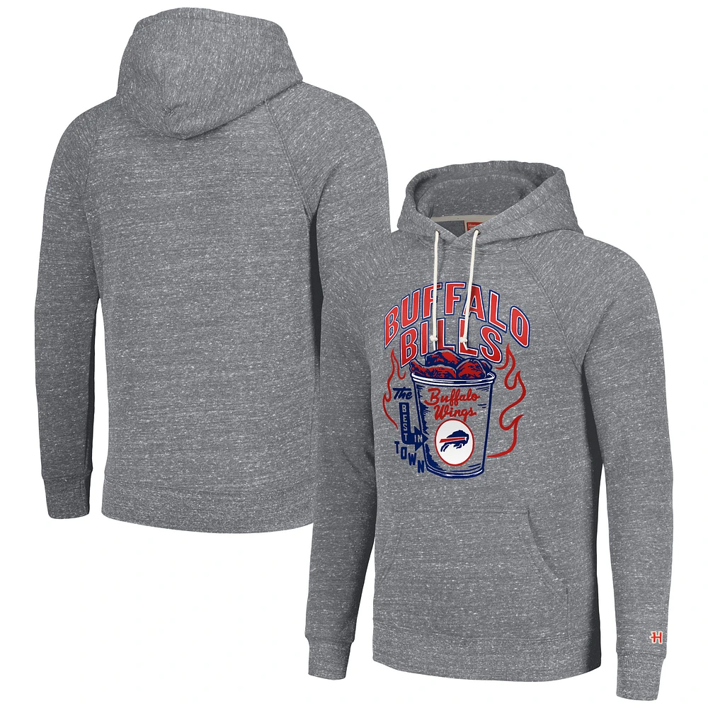 Unisex Homage Gray Buffalo Bills NFL x Guy Fieri’s Flavortown Tri-Blend Pullover Hoodie