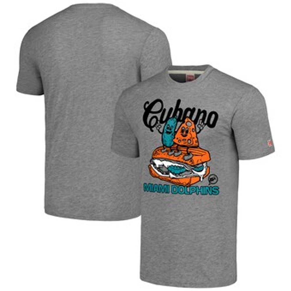 Unisex Homage Gray Miami Dolphins NFL x Guy Fieri’s Flavortown Tri-Blend T-Shirt