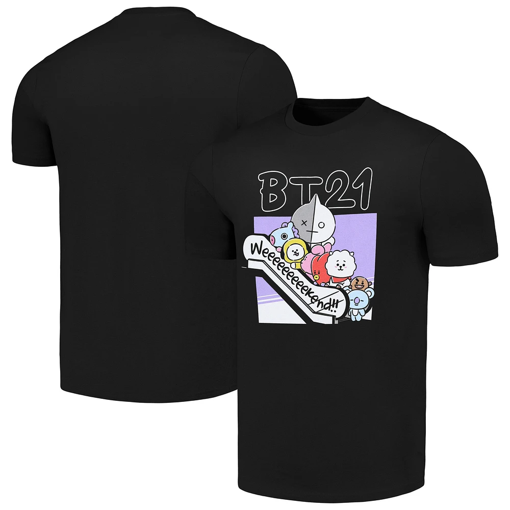 Unisex Black LINE FRIENDS Weekend T-Shirt