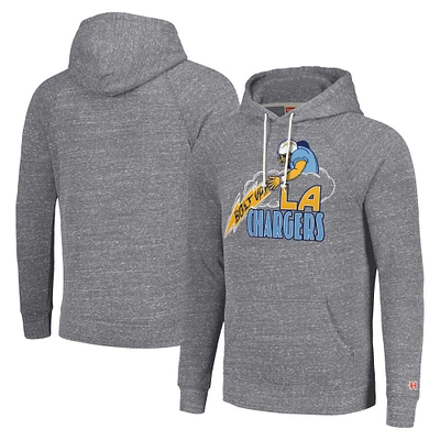 Unisex Homage  Gray Los Angeles Chargers Hyperlocal Raglan Pullover Hoodie