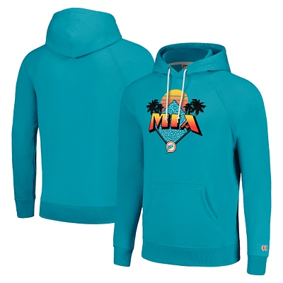 Unisex Homage  Aqua Miami Dolphins Hyperlocal Raglan Pullover Hoodie