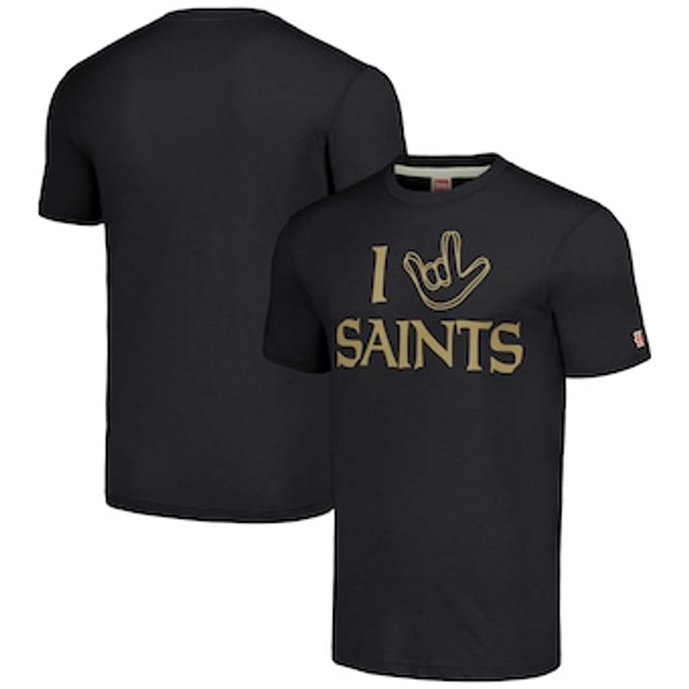 Unisex Homage Charcoal New Orleans Saints The NFL ASL Collection by Love Sign Tri-Blend T-Shirt