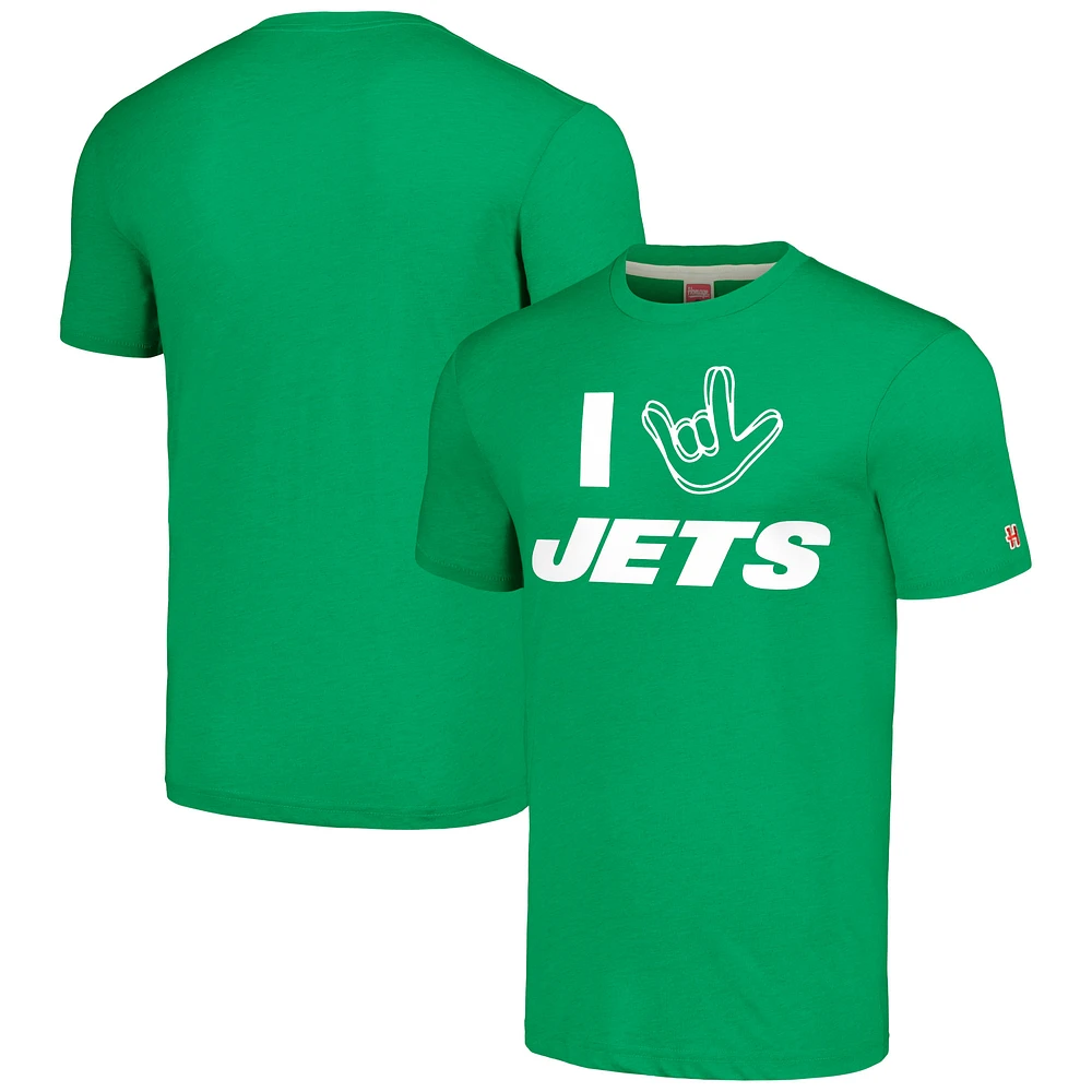 Unisex Homage Green New York Jets The NFL ASL Collection by Love Sign Tri-Blend T-Shirt