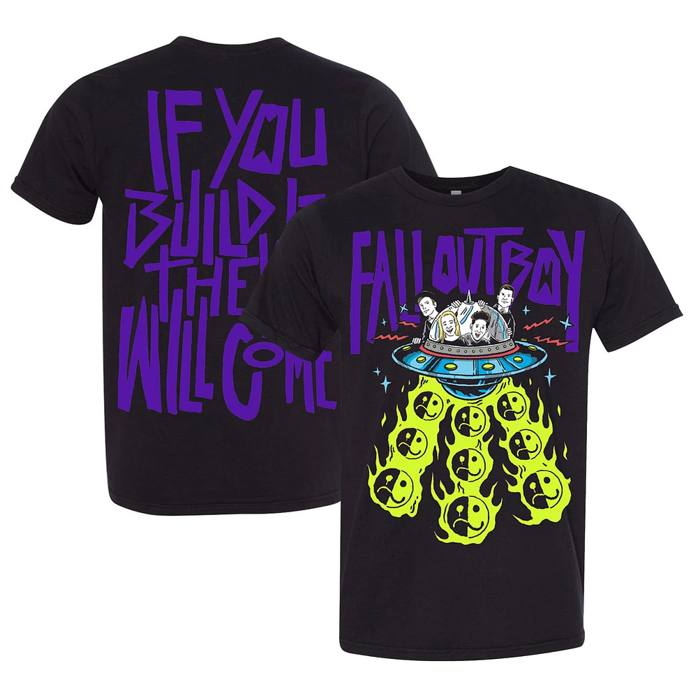 Unisex  Black Fall Out Boy UFO So Much For Stardust Tour T-Shirt