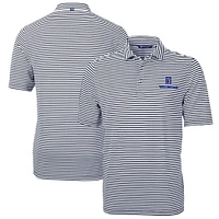 Men's Cutter & Buck  Navy PGA TOUR Volunteers Big Tall Virtue Eco Pique Stripe Recycled Polo