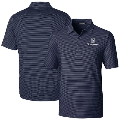 Men's Cutter & Buck  Navy PGA TOUR Volunteers Big Tall Forge Pencil Stripe Stretch Polo