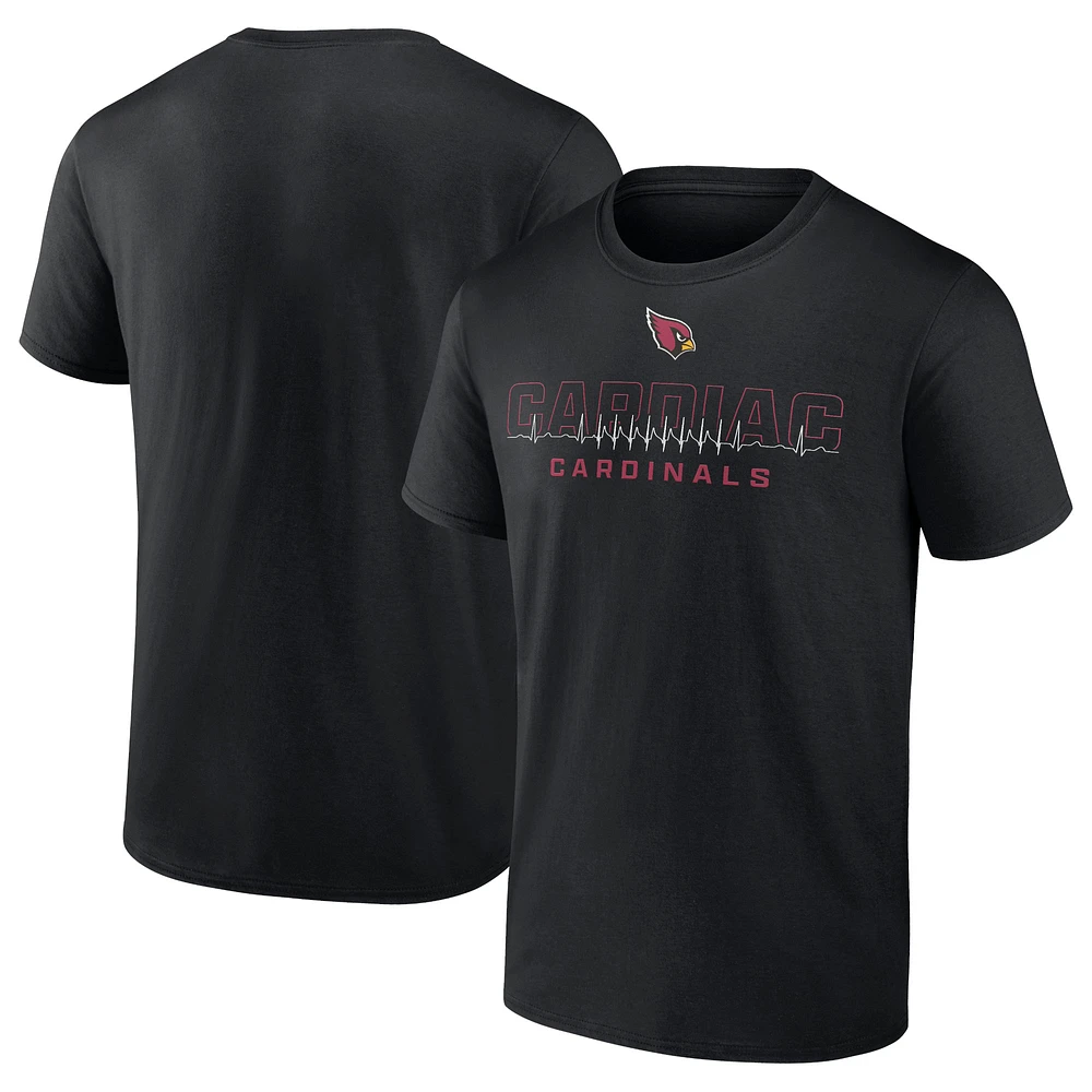 Men's Fanatics Black Arizona Cardinals Heartbeat T-Shirt