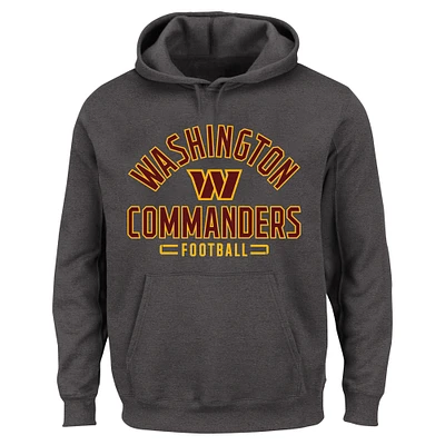 Men's Fanatics Heather Charcoal Washington Commanders Big & Tall Pullover Hoodie