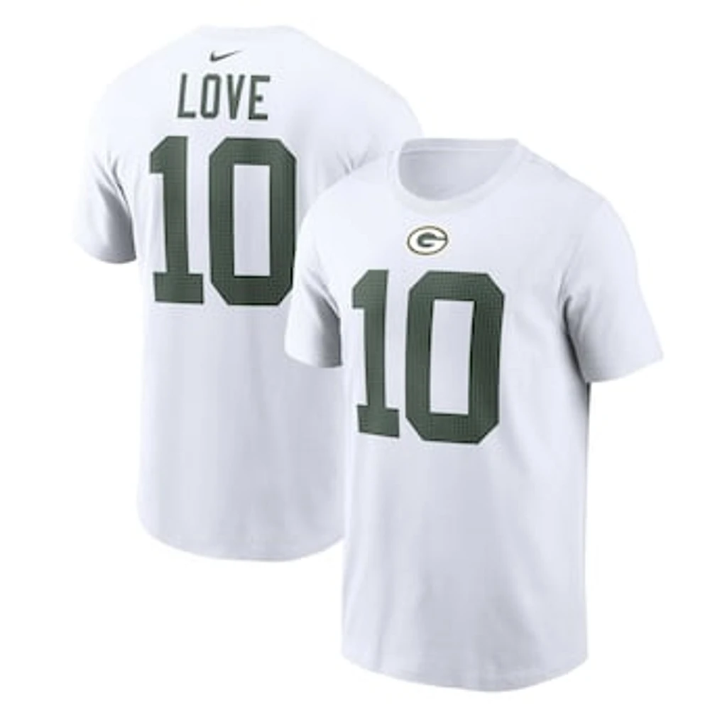 Men's Nike Jordan Love  White Green Bay Packers Player Name & Number T-Shirt