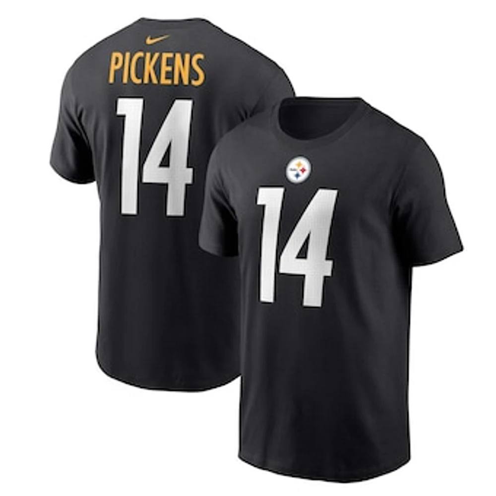 Men's Nike George Pickens  Black Pittsburgh Steelers Player Name & Number T-Shirt