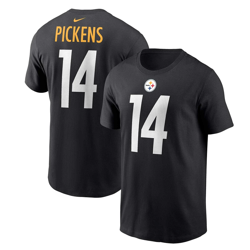 Men's Nike George Pickens Black Pittsburgh Steelers Player Name & Number T-Shirt