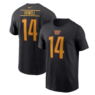 Men's Nike Sam Howell  Black Washington Commanders Player Name & Number T-Shirt