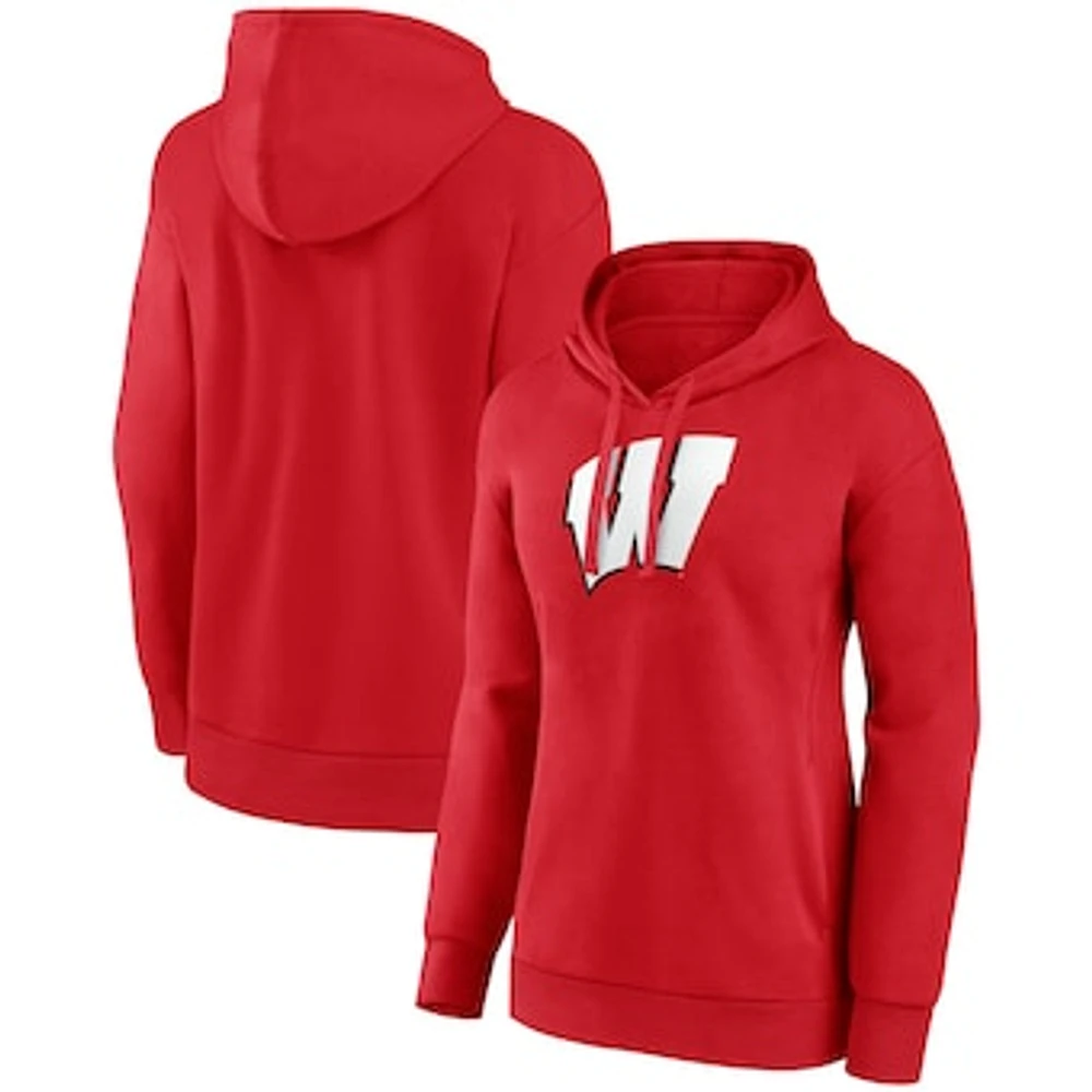 Women's Fanatics Red Wisconsin Badgers Evergreen Pullover Hoodie