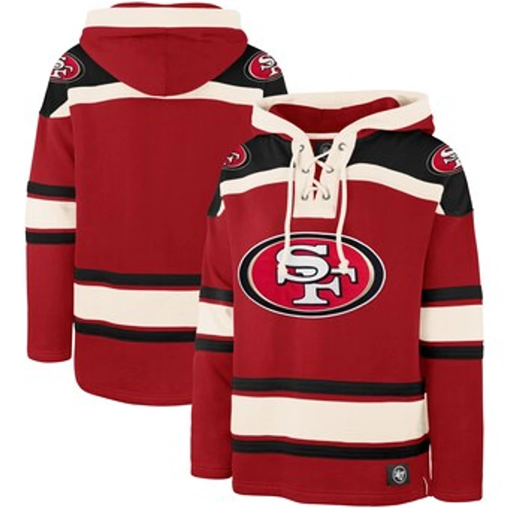 Men's '47 Scarlet San Francisco 49ers Superior Lacer Pullover Hoodie