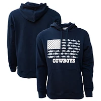 Men's Columbia Navy Dallas Cowboys PFG Fish Flag II Pullover Hoodie