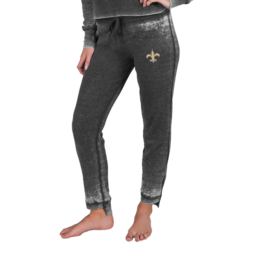 Women's Concepts Sport Charcoal New Orleans Saints Resurgence Waffle Knit Pants