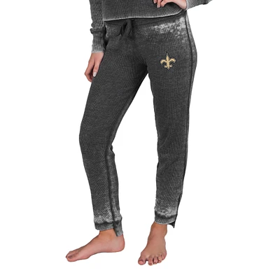 Women's Concepts Sport  Charcoal New Orleans Saints Resurgence Waffle Knit Pants