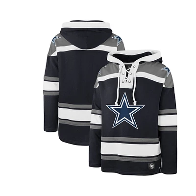 Men's '47 Navy Dallas Cowboys Superior Lacer Pullover Hoodie