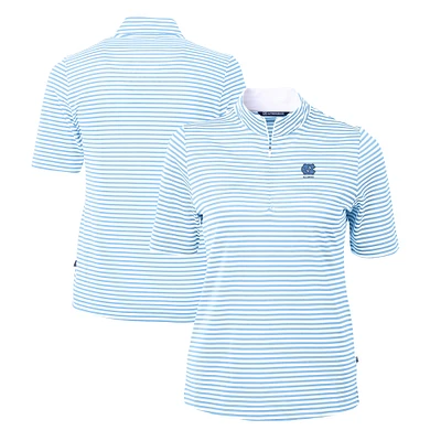 Women's Cutter & Buck Carolina Blue North Tar Heels Alumni DryTec Virtue Eco Pique Stripe Recycled Top