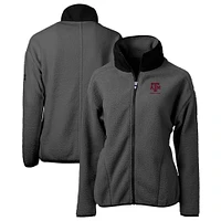 Women's Cutter & Buck  Gray Texas A&M Aggies Alumni Cascade Eco Sherpa Full-Zip Fleece Jacket