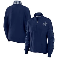 Women's WEAR by Erin Andrews Navy Dallas Cowboys Half-Zip Jacket