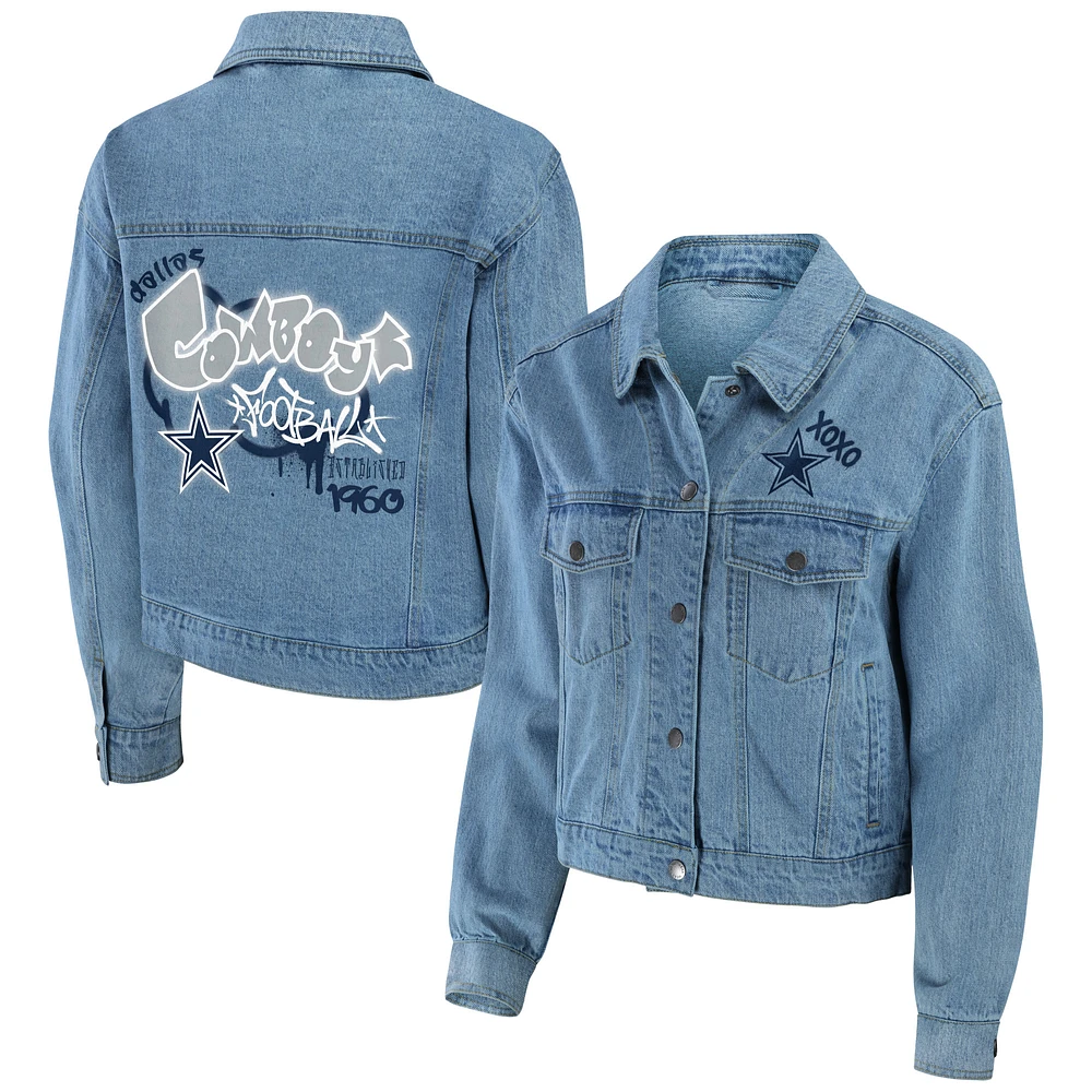 Women's WEAR by Erin Andrews Dallas Cowboys Denim Full-Snap Denim Jacket