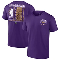 Unisex Fanatics  Purple LSU Tigers 2023 NCAA Men's Baseball College World Series Champions Schedule T-Shirt