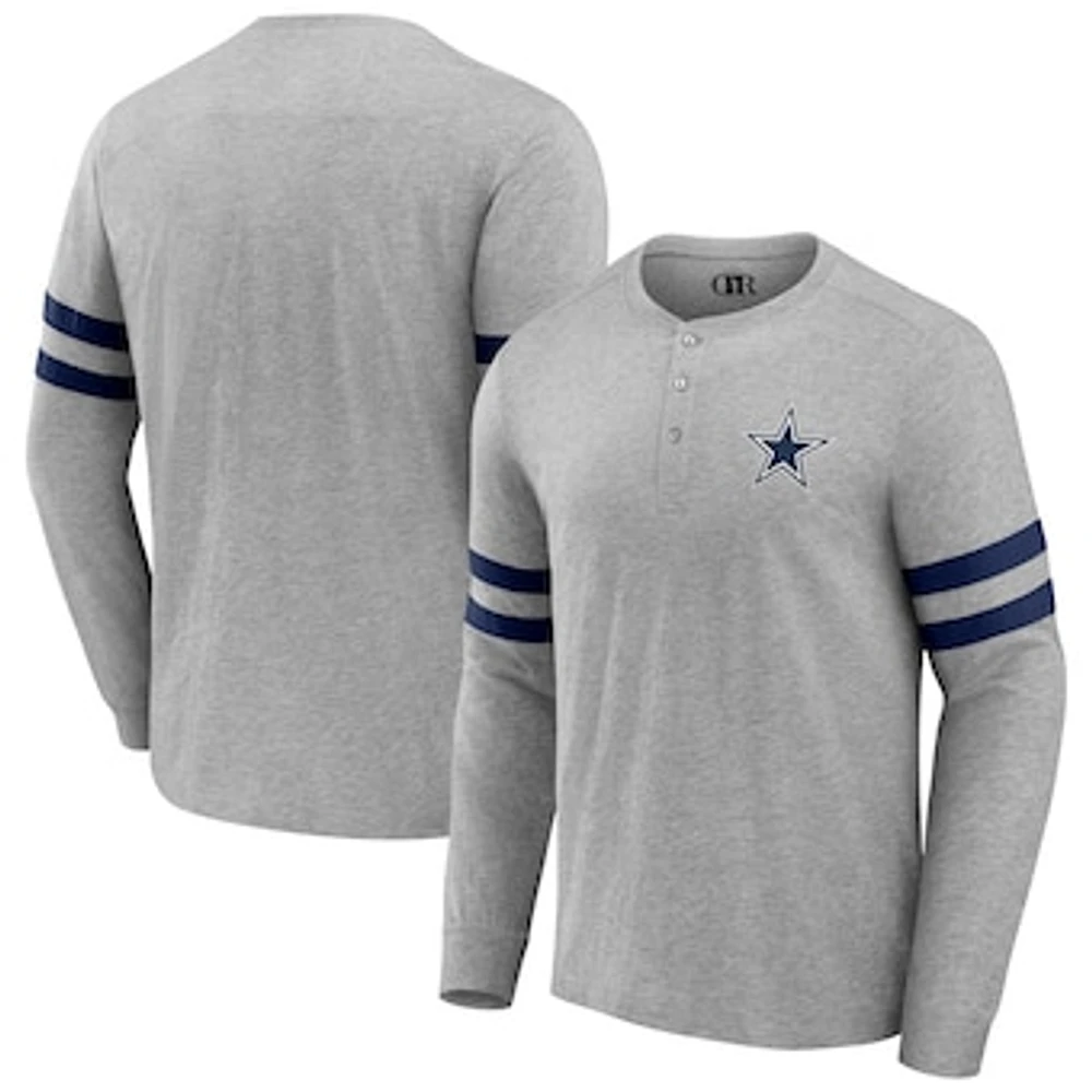 Men's NFL x Darius Rucker Collection by Fanatics Heather Gray Dallas Cowboys Henley Long Sleeve T-Shirt