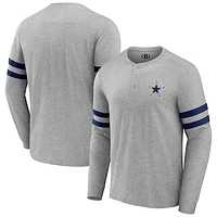 Men's NFL x Darius Rucker Collection by Fanatics Heather Gray Dallas Cowboys Henley Long Sleeve T-Shirt